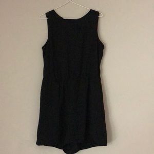 Black Romper with pockets and buttoned back